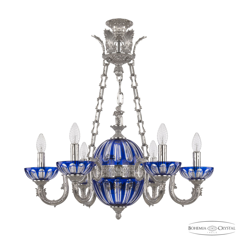 Подвесная люстра Bohemia Ivele Crystal Florence 71003P/6/175 Ni P Clear-Blue/H-1H Y8 FA4S в Санкт-Петербурге