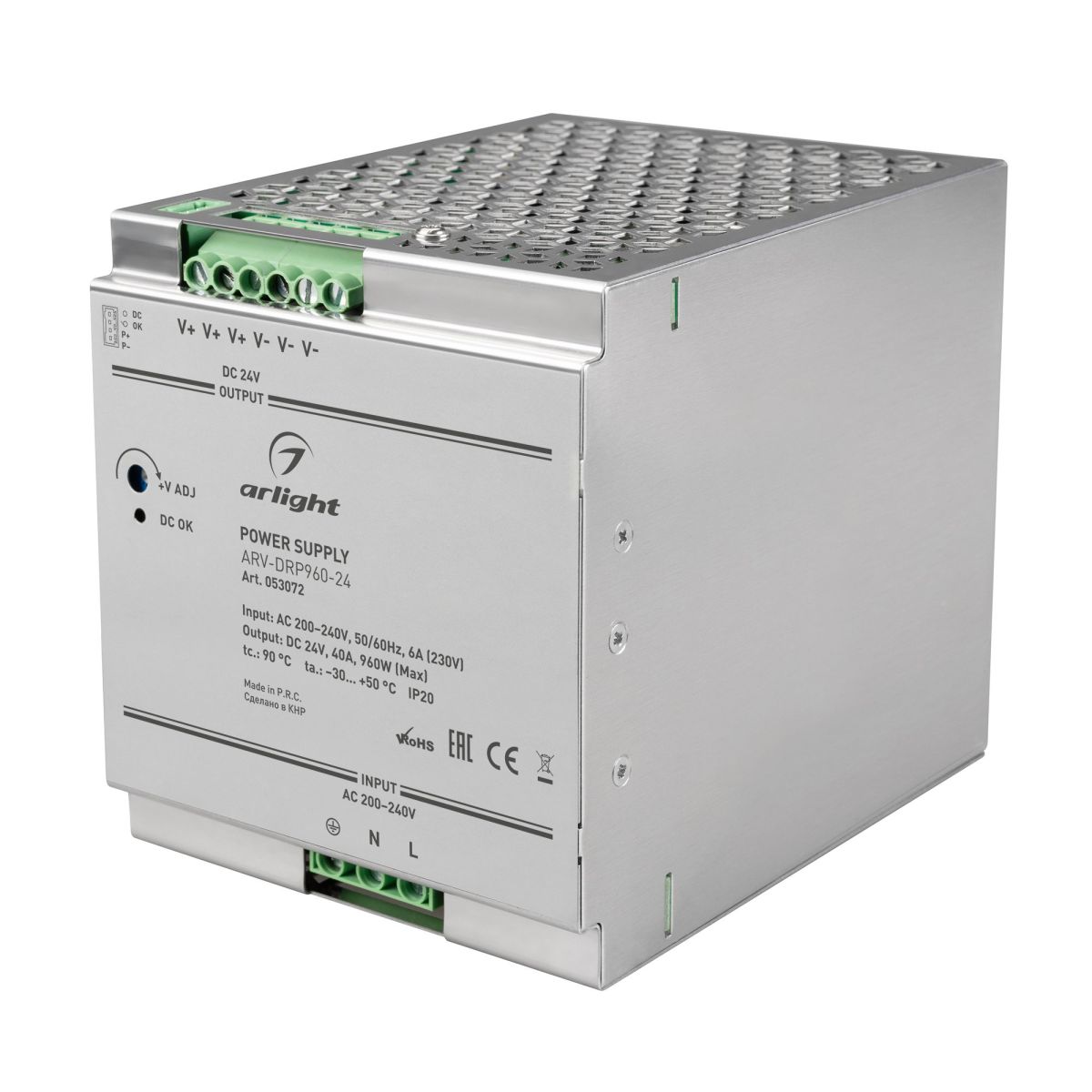 Блок питания Arlight ARV-DRP960-24 (24V, 40A, 960W, PFC) 053072 в Санкт-Петербурге