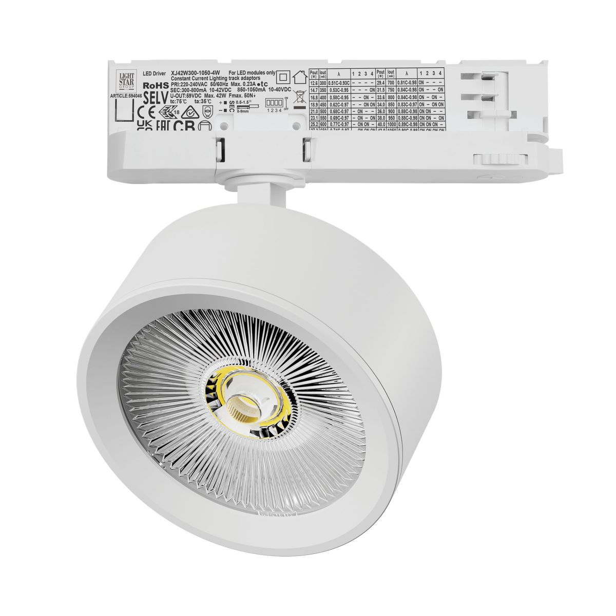 Трековый трехфазный светильник Quattro LED с адаптером Lightstar Alta Pro A5646QT в #REGION_NAME_DECLINE_PP#