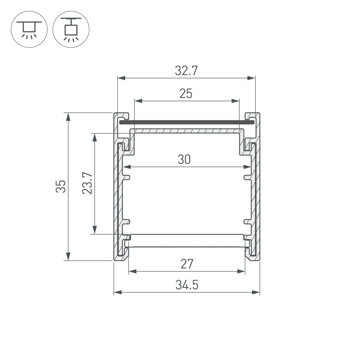 Профиль Arlight LINE-3535-BENT-SIDE-2000 ANOD BLACK (Алюминий) 066908 в Санкт-Петербурге