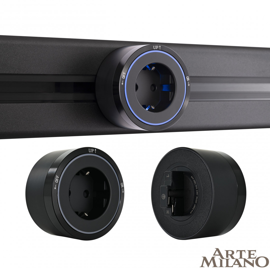 Трековая розетка Arte Milano Am-track-sockets 380066TS LED/ES Black в #REGION_NAME_DECLINE_PP#