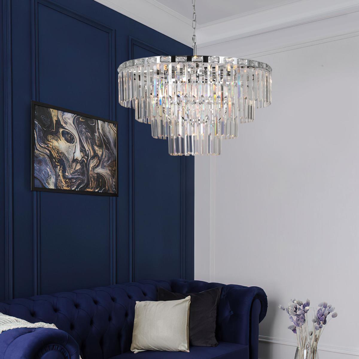 Подвесная люстра Eurosvet Elegante 10130/10 хром/прозрачный хрусталь Strotskis Smart a060641 в Санкт-Петербурге