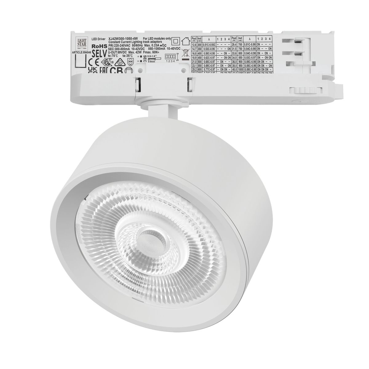 Трековый трехфазный светильник Quattro LED 60G с адаптером Lightstar Alta Pro A5636QT60G в #REGION_NAME_DECLINE_PP#