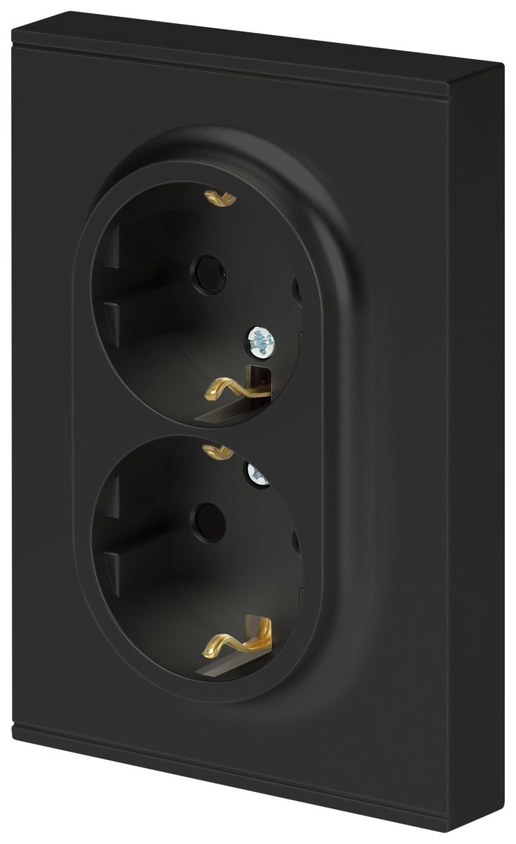 Розетка Эра Arktik 16-2105-05 двойная с заземлением 2X2P+E Schuko со шторками 16А-250В антрацит Б0070458 в Санкт-Петербурге