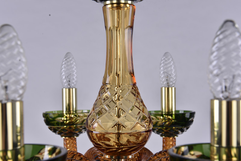 Подвесная люстра Bohemia Ivele Crystal 1309/8/200 G Am/Amber-Green/H-1J в Санкт-Петербурге