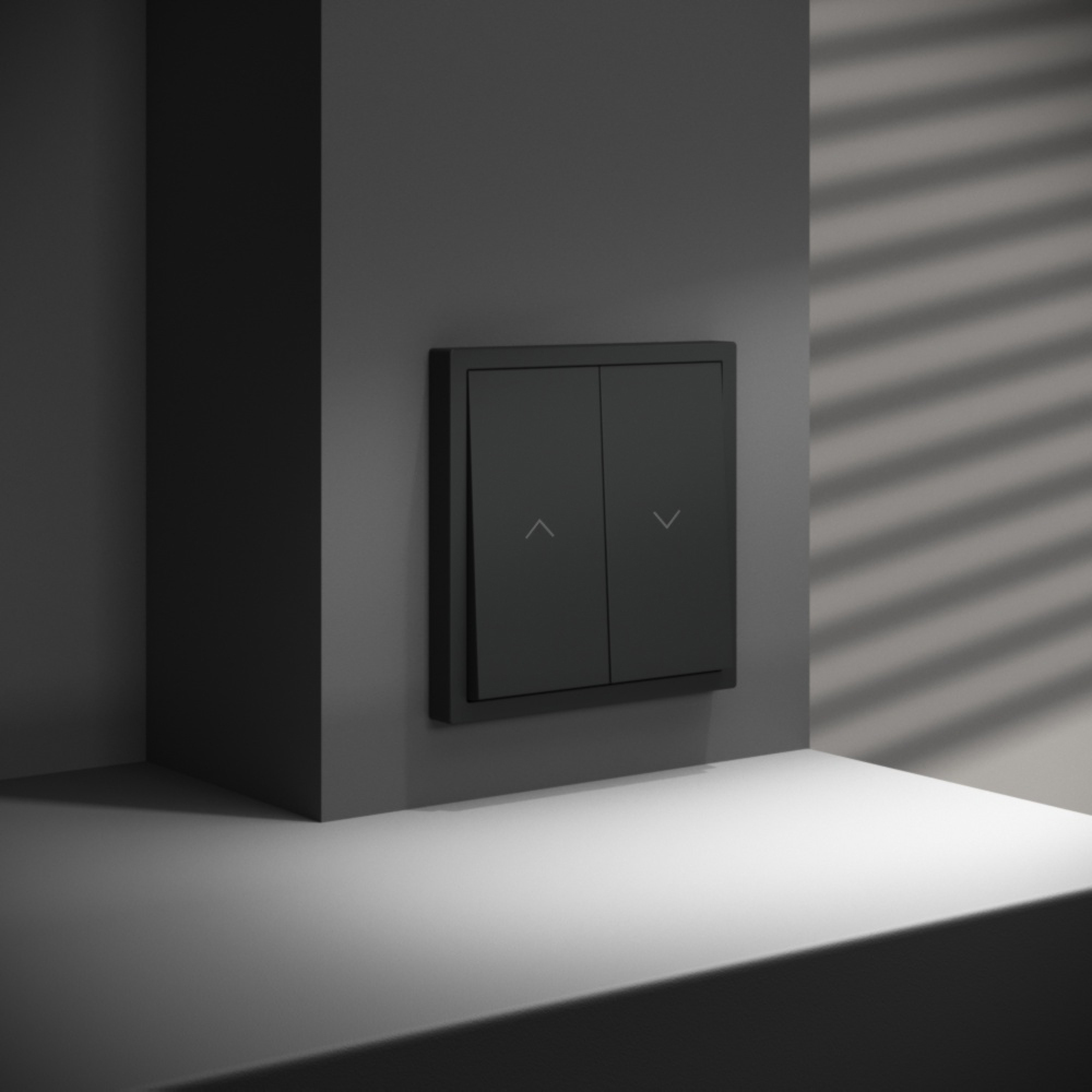 Выключатель встраиваемый Voltum S70 для жалюзи 10А, (черный матовый) VLS020708 в #REGION_NAME_DECLINE_PP#