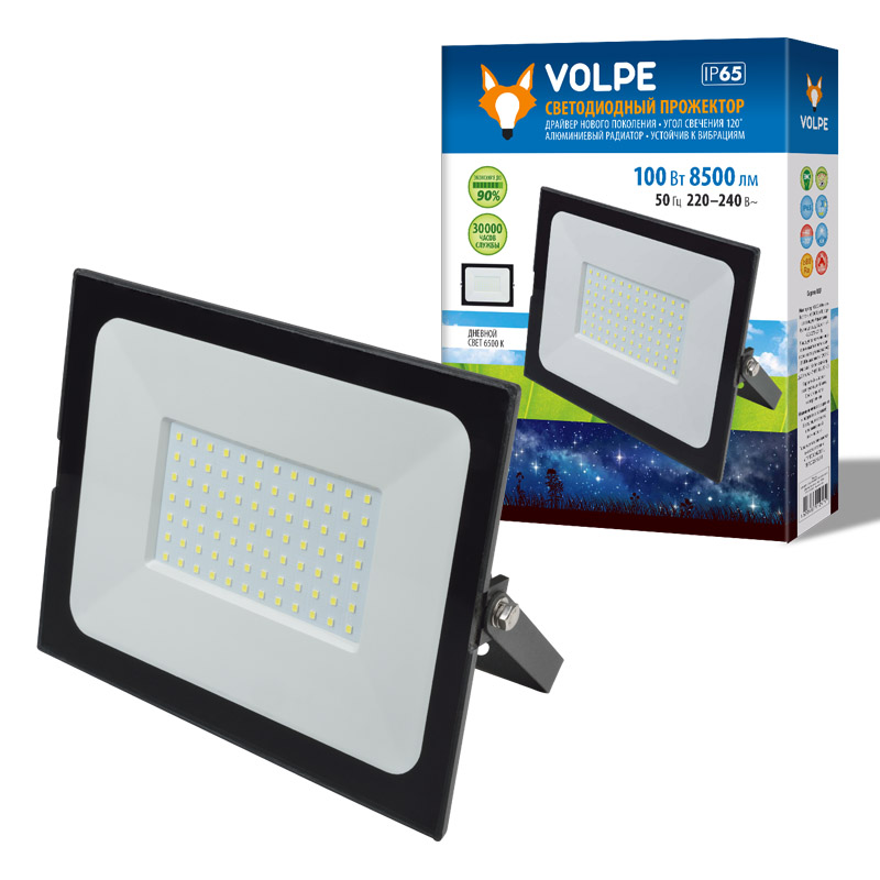 Прожектор Volpe ULF-Q513 100W/6500K IP65 220-240В BLACK картон в Санкт-Петербурге