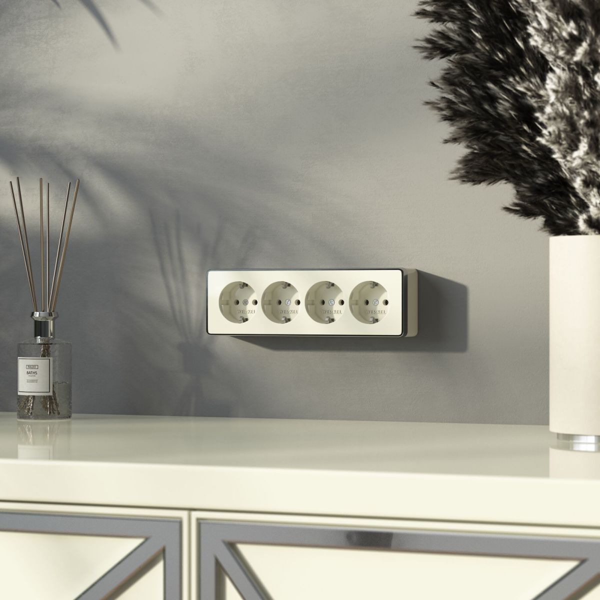 Розетка четверная с заземлением и шторками Werkel Gallant (слоновая кость) W5072204 4690389217999 a071253 в #REGION_NAME_DECLINE_PP#