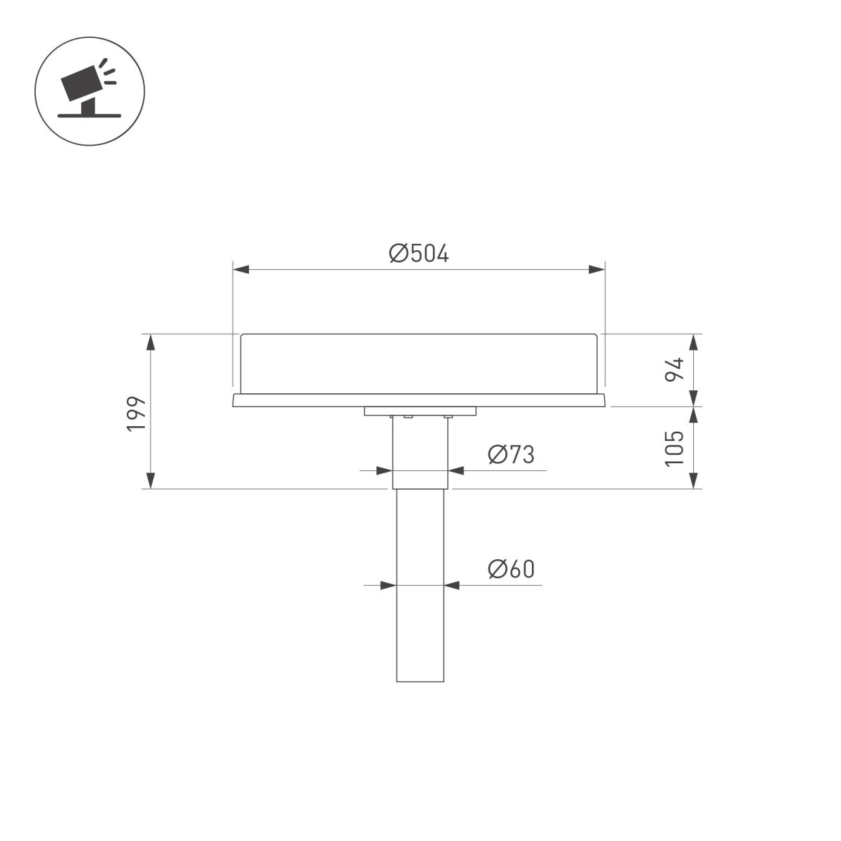 Уличный светильник Arlight OXOR-LEIS-BUE-504x504x199-30W Day4000 (BK, 120 deg, 230V) IP66 058188 в Санкт-Петербурге