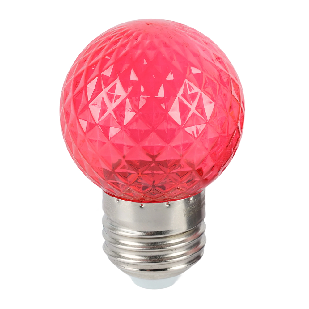 Лампа светодиодная Feron LB-385 шар красный прозрачный E27 1W 230V 52164 в #REGION_NAME_DECLINE_PP#