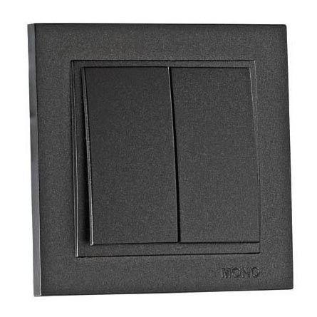Выключатель двухклавишный Mono Electric Despina 10А 250В графит 102-202025-102 в Санкт-Петербурге