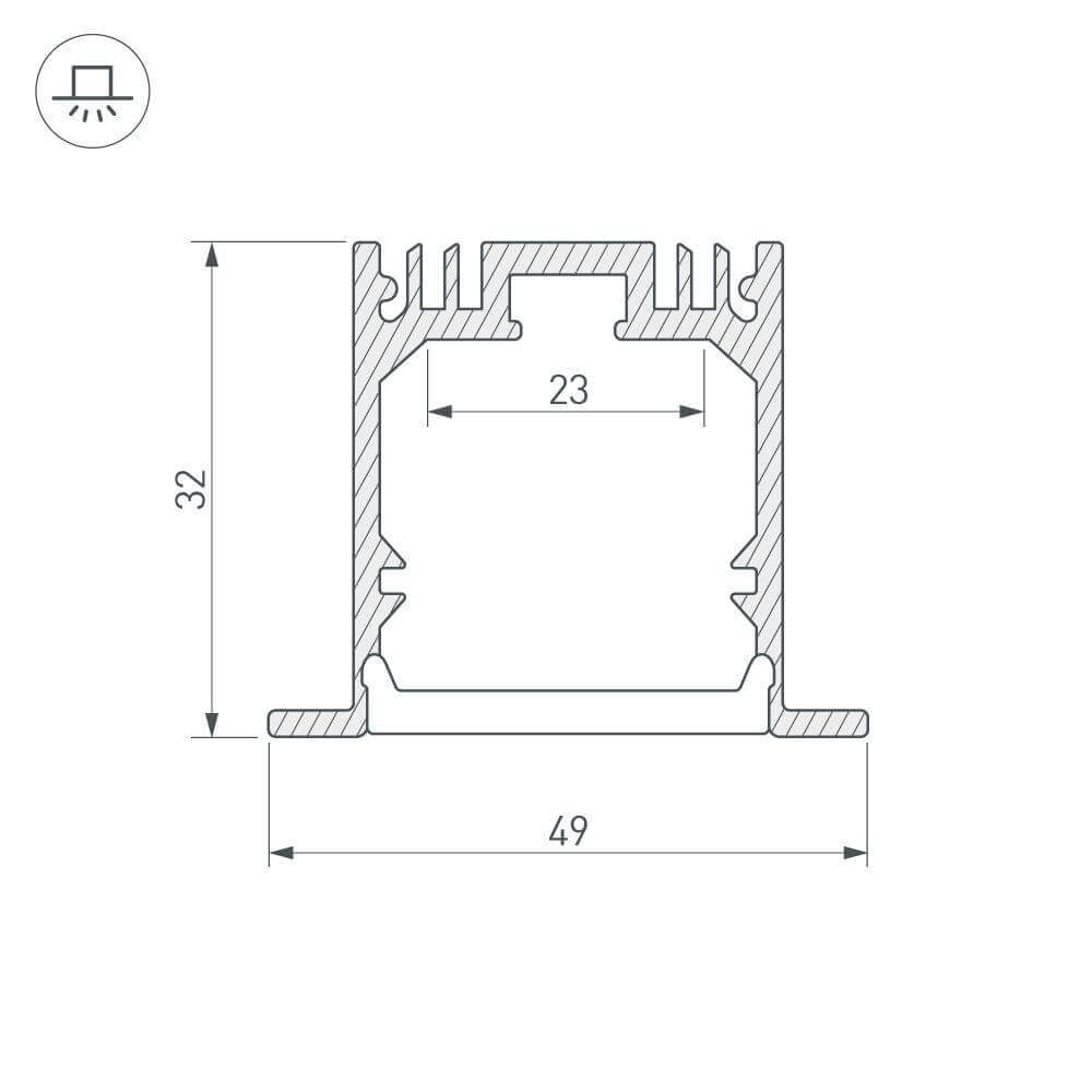 Профиль Arlight SL-LINIA49-F-2000 ANOD 019313 в Санкт-Петербурге