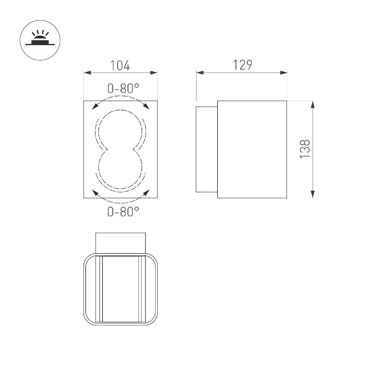 Уличный настенный светильник Arlight LGD-WALL-VARIO-S104x129-2x6W Warm2700 052704 в Санкт-Петербурге
