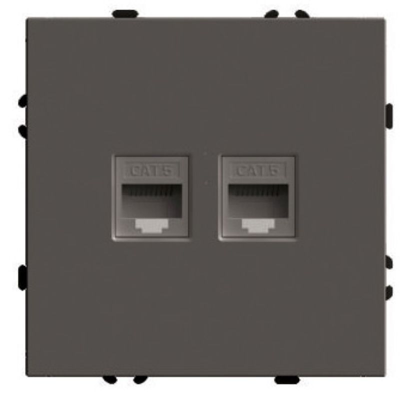 Розетка компьютерная 2-местная RJ-45 (механизм) Stekker Эмили RST00-5111-09 антрацит soft touch 49926 в Санкт-Петербурге