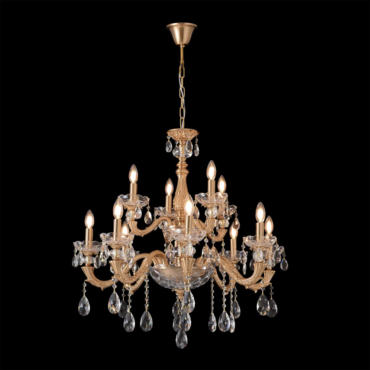 Подвесная люстра Crystal Lux ELIZABETH SP8+4 BRASS в Санкт-Петербурге