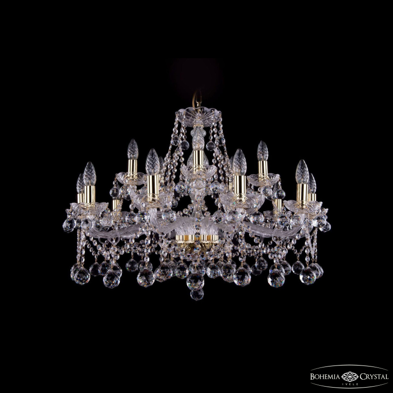 Подвесная люстра Bohemia Ivele Crystal 1413/10+5/300 G Balls в Санкт-Петербурге