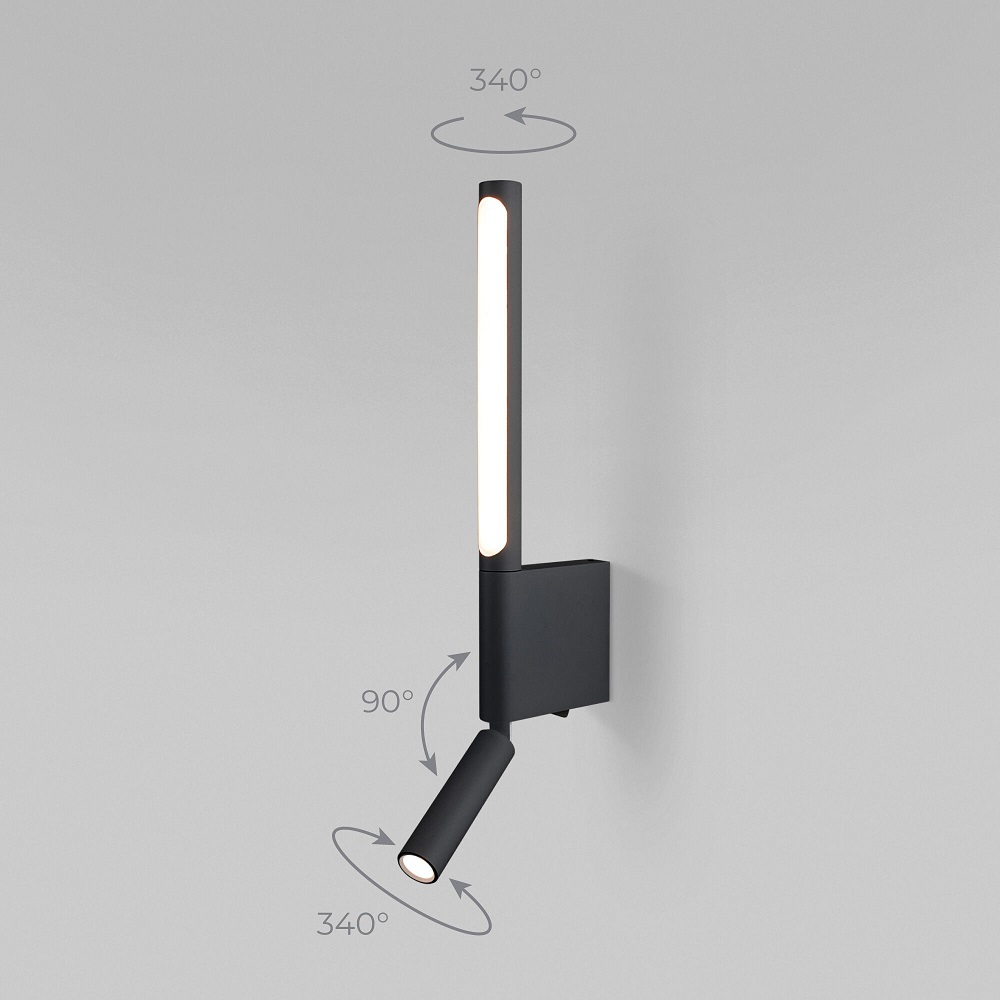 Настенный светодиодный светильник Elektrostandard Sarca 4690389180583 40111/LED черный a057584 в Санкт-Петербурге