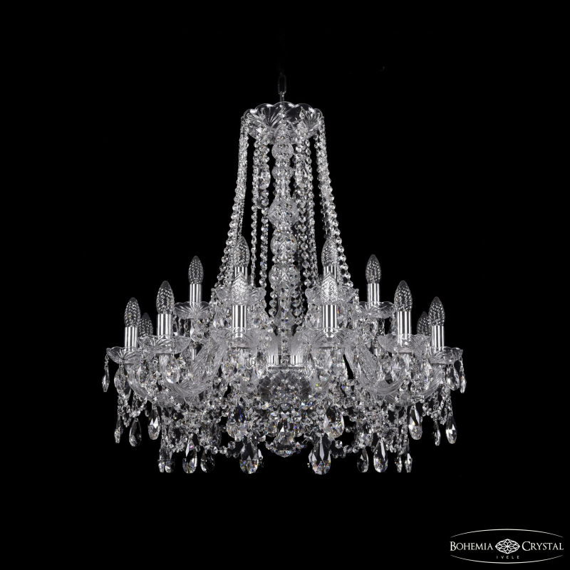Подвесная люстра Bohemia Ivele Crystal 1411/12+6/240/h-80 Ni в Санкт-Петербурге