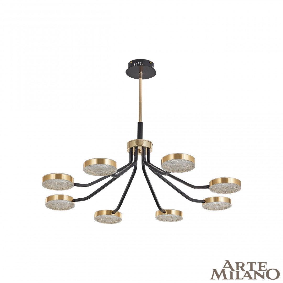 Люстра на штанге Arte Milano Ferrara 276079/8 BK/GD в #REGION_NAME_DECLINE_PP#