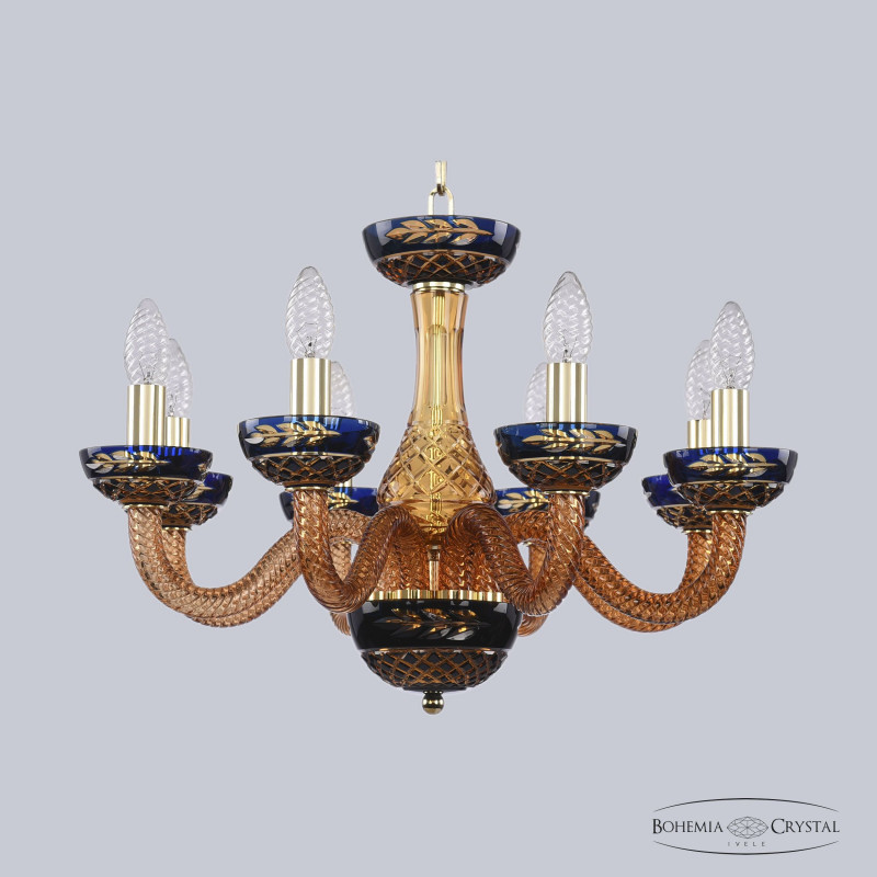 Подвесная люстра Bohemia Ivele Crystal 1308/8/195 G Am/Amber-Blue/H-1J в Санкт-Петербурге