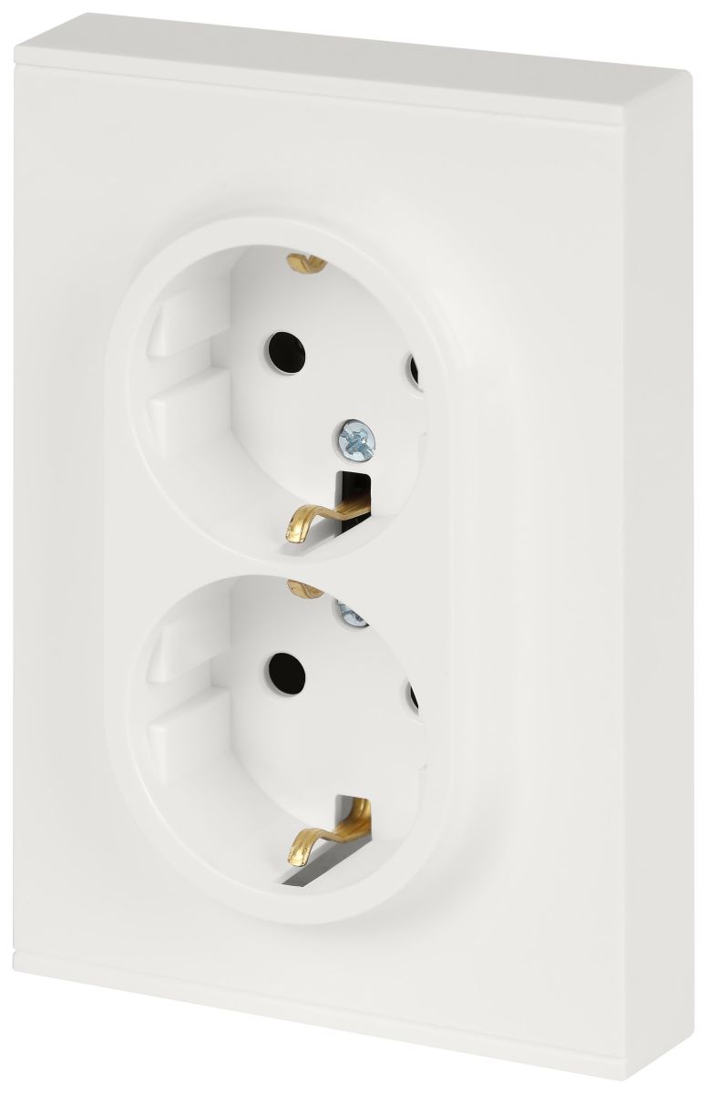 Розетка Эра Arktik 16-2104-08 двойная с заземлением 2X2P+E Schuko 16А-250В белый матовый Б0070451 в Санкт-Петербурге