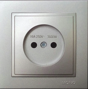 Розетка без земли Mono Electric Despina 16А 250В серебро 102-212122-116 в Санкт-Петербурге