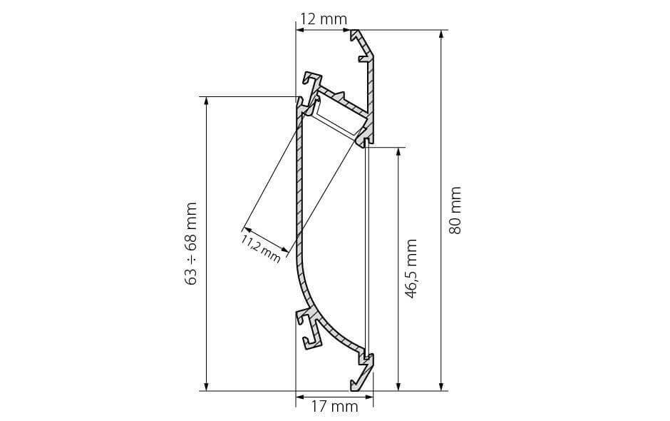 Профиль Arlight K-WALL-2000 ANOD 021716 в Санкт-Петербурге