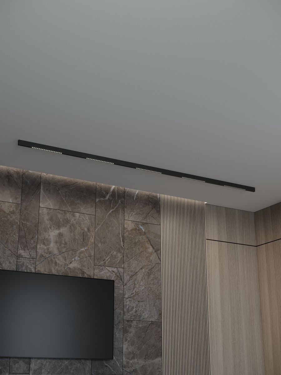 Трековая система со светильниками №2 трехфазная накладная Eldeko (48В, форма - прямая, 3м, 3000K) черная Hesby Lighting HSBL_kompl_E002_NI3B3K в #REGION_NAME_DECLINE_PP#