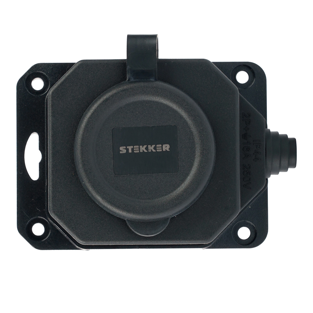 Розетка переносная 1-местная c/з Stekker RST16-1-44 250В 16А IP44 черный 50804 в Санкт-Петербурге