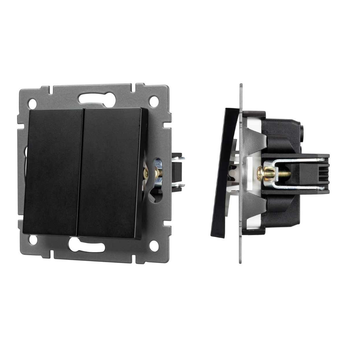 Механизм выключателя двухклавишный непроходной Arlight SWT-MK02-PL-BK-V (250V, 10A) 049888 в Санкт-Петербурге