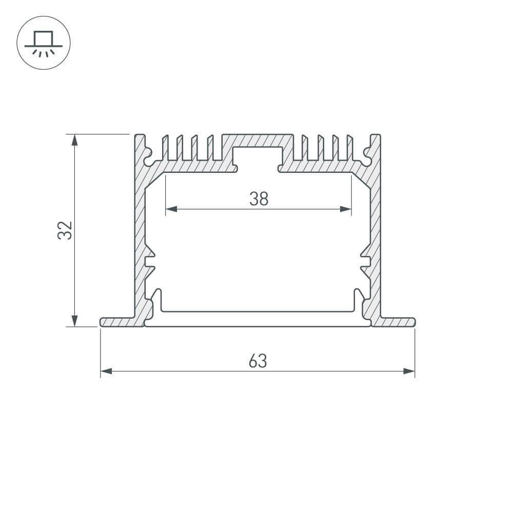 Профиль Arlight SL-LINIA62-F-2000 ANOD 019292 в Санкт-Петербурге