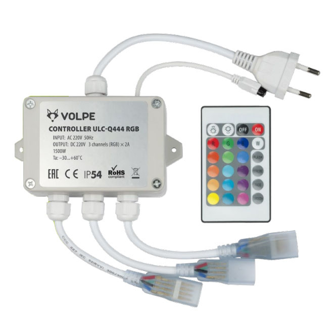 Контроллер для светодиодных RGB лент 220В (UL-00002275) Volpe ULC-Q444 RGB White в Санкт-Петербурге