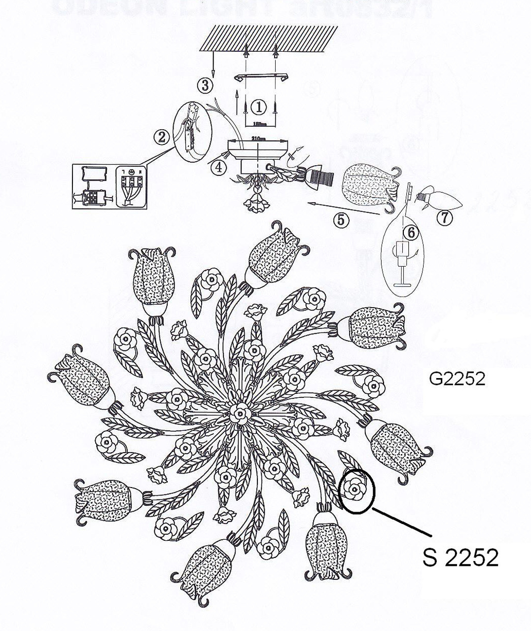 Потолочная люстра Odeon Light Ameli 2252/8C в Санкт-Петербурге