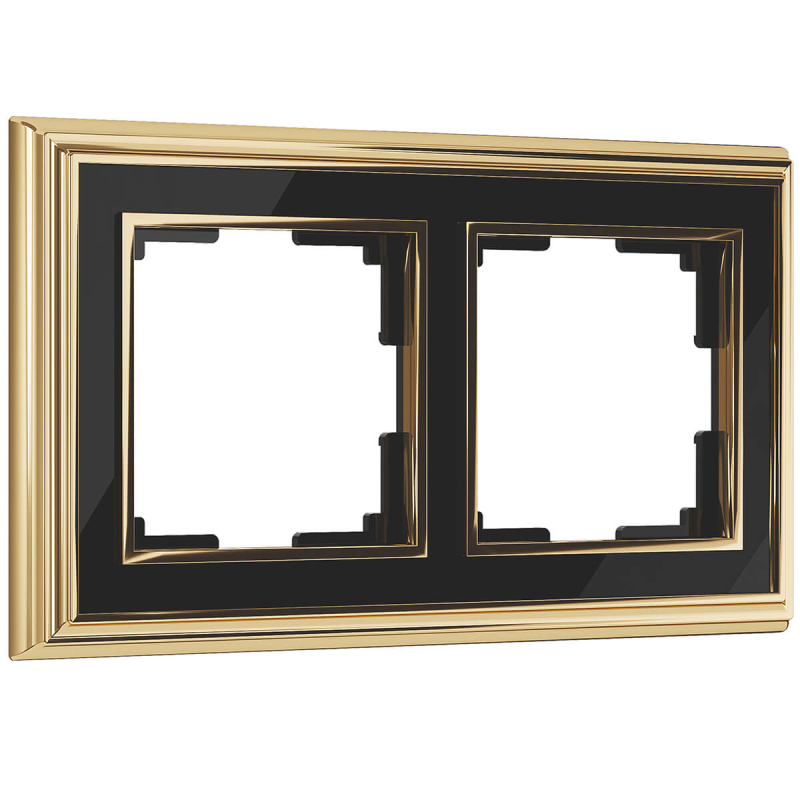 Рамка Werkel Palacio на 2 поста золото/черный WL17-Frame-02 4690389103636 в #REGION_NAME_DECLINE_PP#