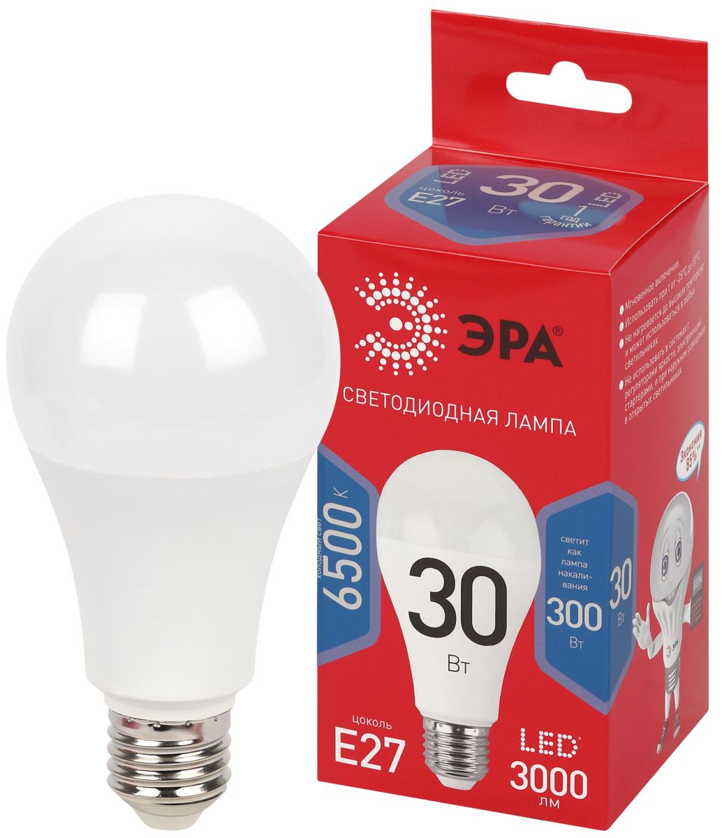Лампа светодиодная Эра RED LINE LED A70-30W-865-E27 R 30Вт груша Б0069972 в Санкт-Петербурге