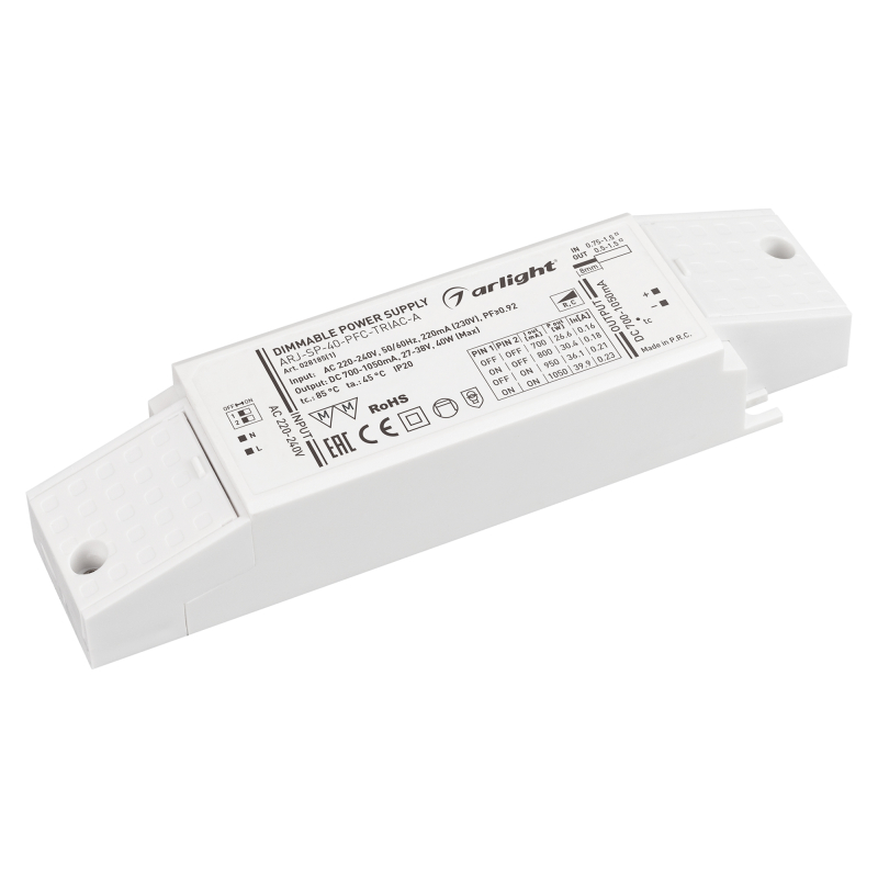 Блок питания Arlight ARJ-SP-40-PFC-Triac-INS (40W, 27-38V, 0.7-1.05A) 028185(1) в Санкт-Петербурге