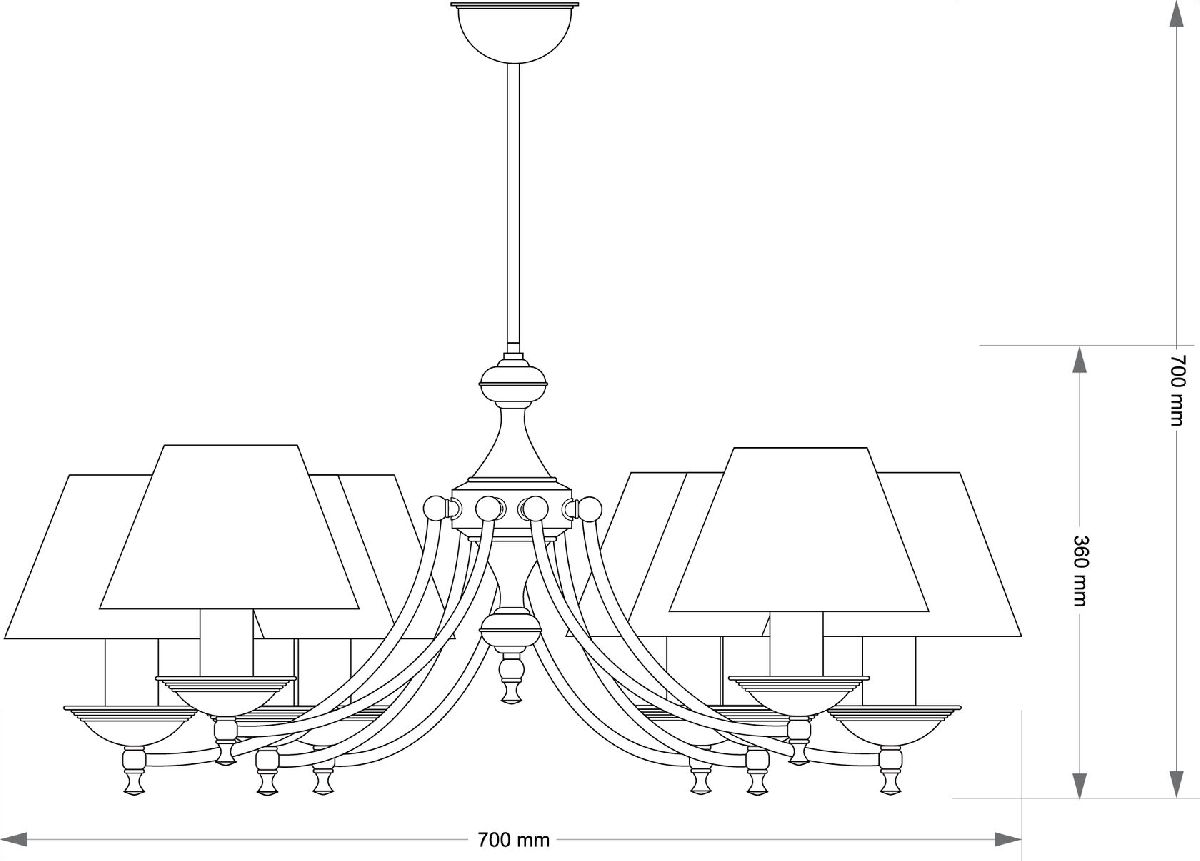 Люстра на штанге Kutek San Marino Lampshade SAN-ZW-8(P/A)CR в Санкт-Петербурге