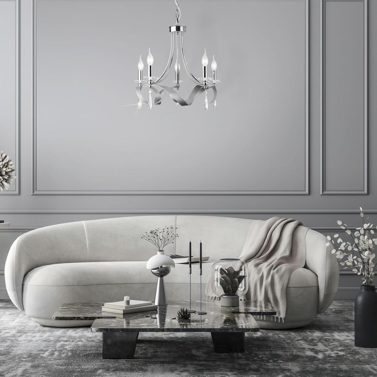 Подвесная люстра Eurosvet Adelia 60064/5 хром в #REGION_NAME_DECLINE_PP#