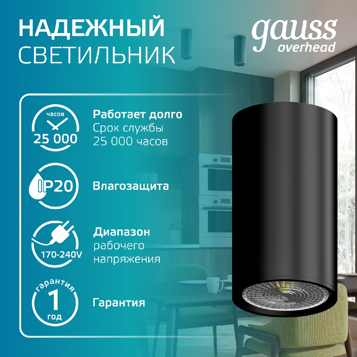 Накладной светильник Gauss Basic HD061 в Санкт-Петербурге