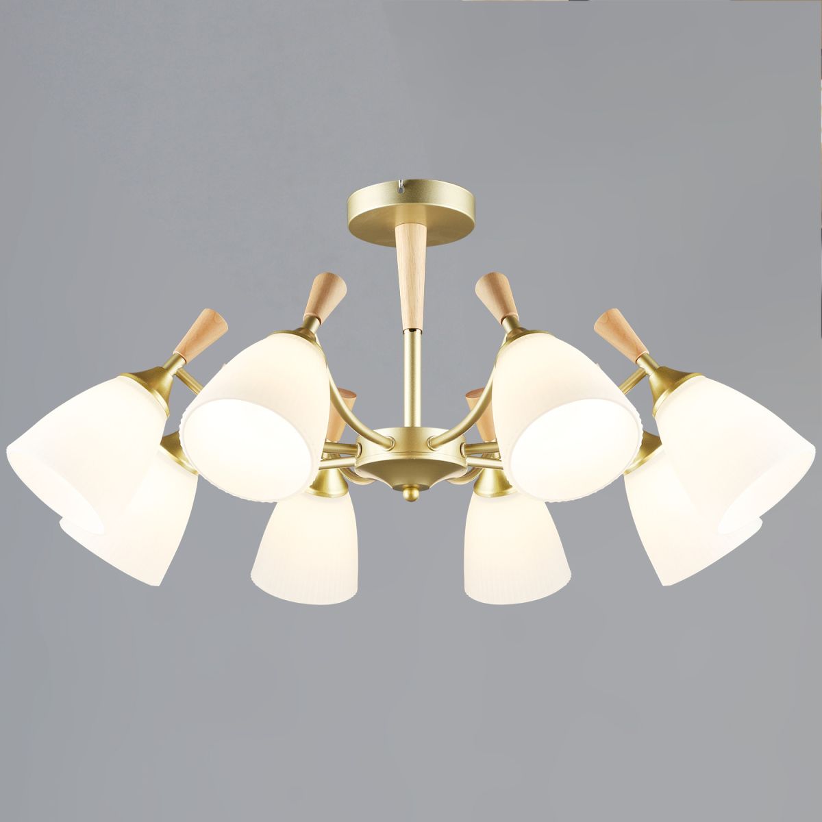 Люстра на штанге Reluce 38960-0.3-08 GD+WOOD в Санкт-Петербурге