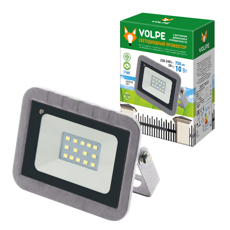Прожектор Volpe ULF-Q592 10W/DW SENSOR IP65 220-240B SILVER картон в Санкт-Петербурге