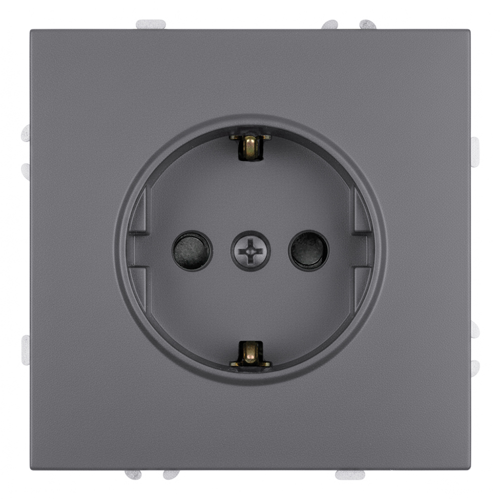 Розетка 1-местная с з/ш с/з (механизм) СЗК Stekker Эмили 250В 16А RST16-5110-10ZK платиново-серый soft touch 50243 в Санкт-Петербурге