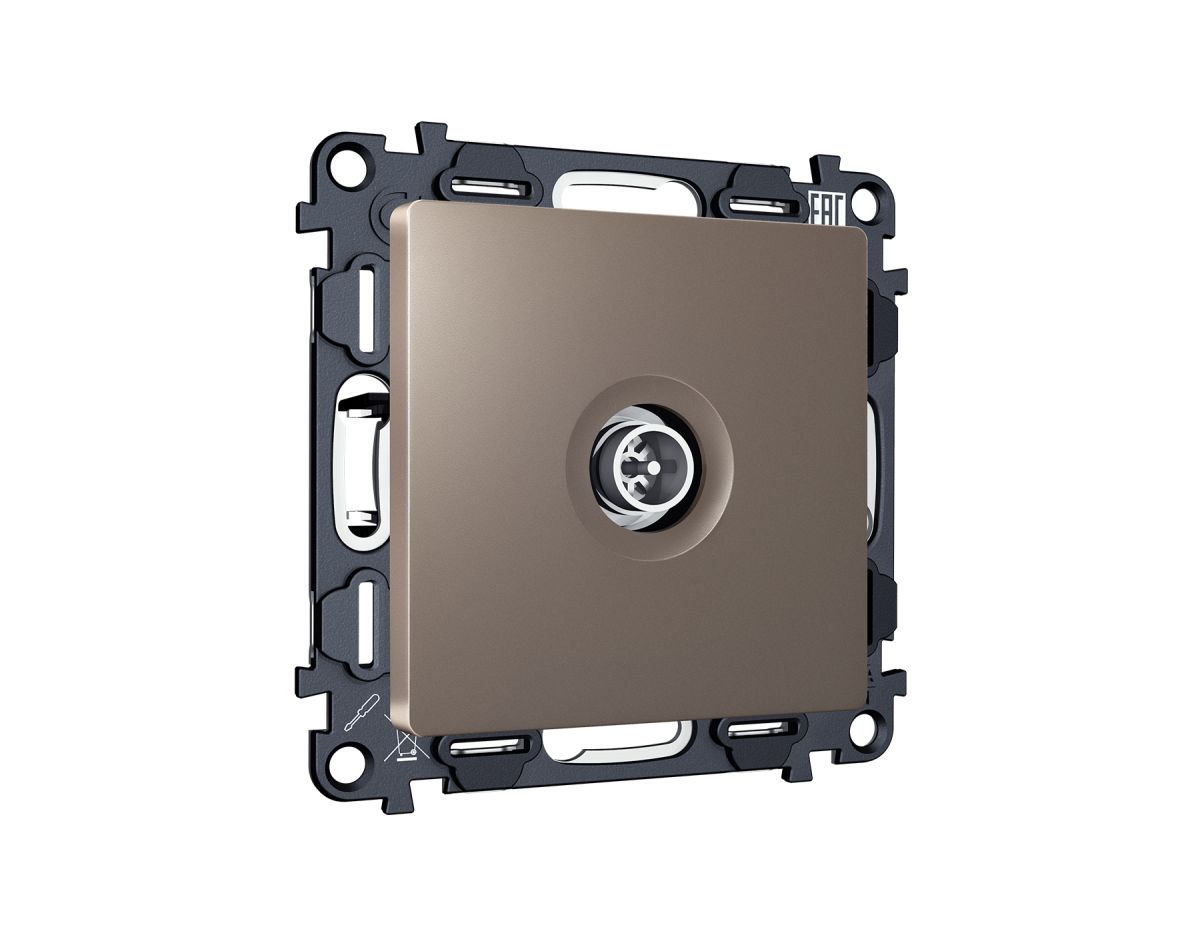 Комплект механизма TV розетки оконечной экранированной 5-1000MHz 3dB Alfa Темная бронза матовый Quant Ambrella Volt MA643005 (AP6430, VM199) в Санкт-Петербурге