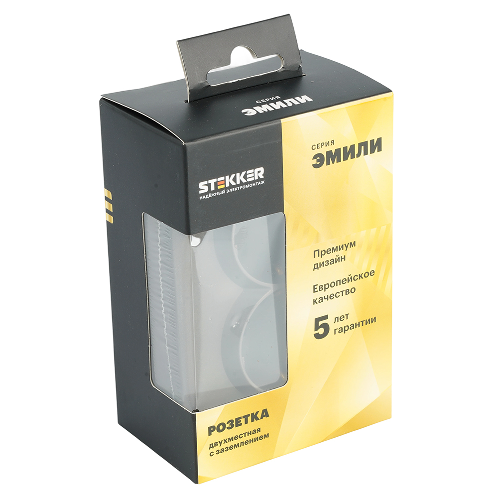 Розетка 2-местная с защитной шторкой Stekker Эмили с/з 250В 16А RST16-5114-09 антрацит soft touch 49934 в #REGION_NAME_DECLINE_PP#