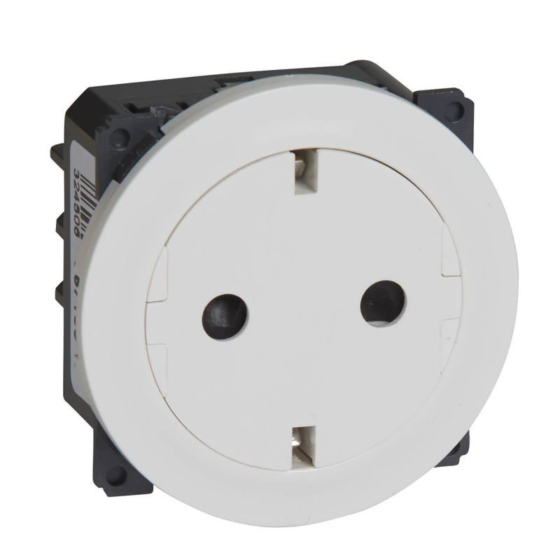 Розетка 2К+З Legrand Celiane 16A 230V с/з со шторками безвинтовой зажим немецкий стандарт белая 067166 в Санкт-Петербурге