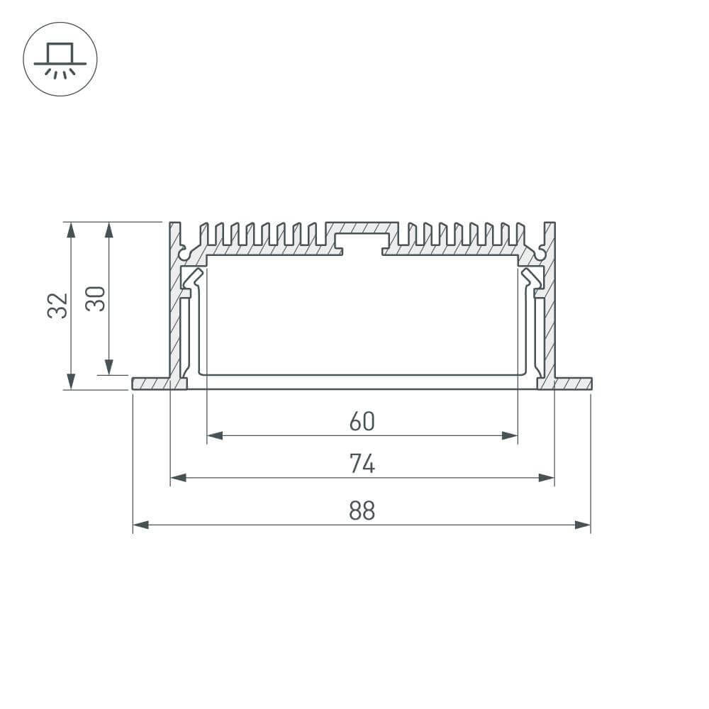 Профиль Arlight SL-LINIA88-F-2000 ANOD 019315 в Санкт-Петербурге