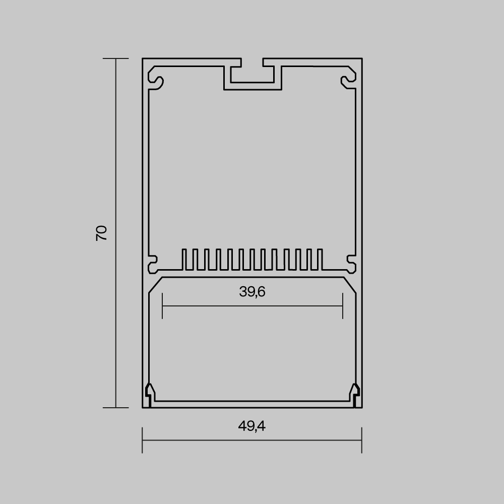 Профиль накладной-подвесной 50х70 (Серебро, 2 м) Maytoni ALM-5070-S-2M в Санкт-Петербурге