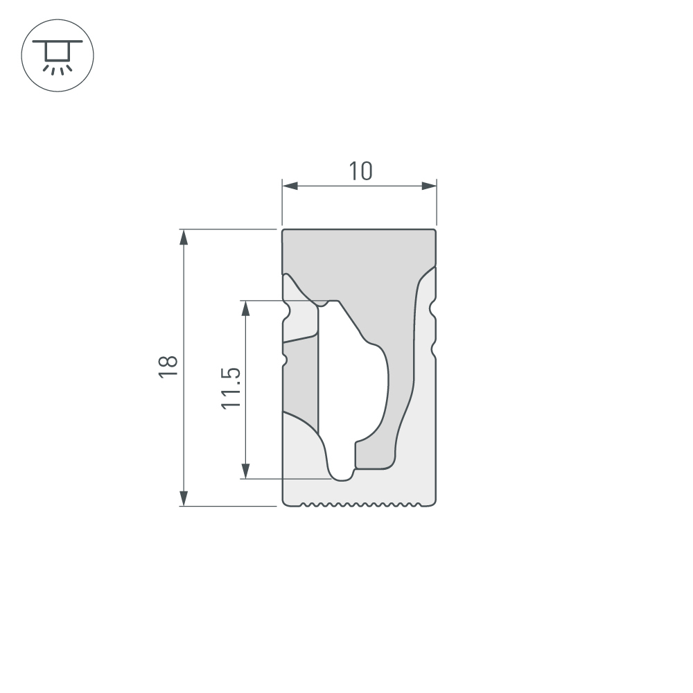 Силиконовый профиль Arlight WPH-FLEX-1018-SIDE-S10-50m WHITE 040828 в Санкт-Петербурге