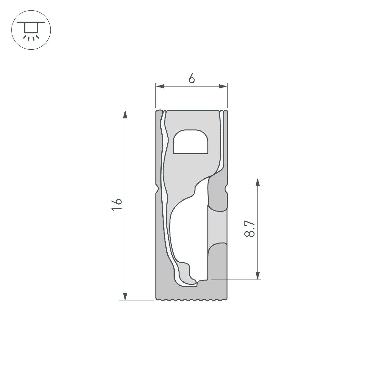 Силиконовый профиль Arlight WPH-FLEX-0616-SIDE-S9-5m BLACK 045788 в Санкт-Петербурге