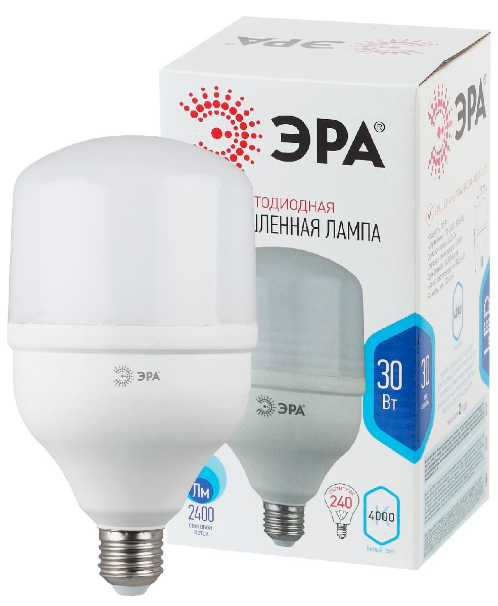 Лампа светодиодная Эра E27 30W 4000K LED POWER T100-30W-4000-E27 Б0027003 в #REGION_NAME_DECLINE_PP#